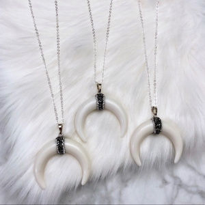 *HOST PICK*Pave crescent horn necklace